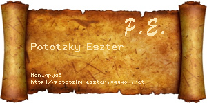 Pototzky Eszter névjegykártya